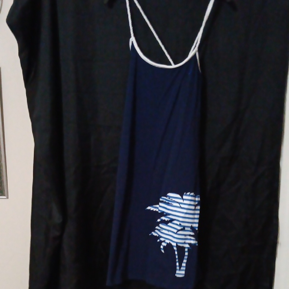 Nautica Navy and White Midi Dress
